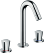 Hansgrohe Logis 3-hole Basin Mixer with chrome finish and pop-up waste system