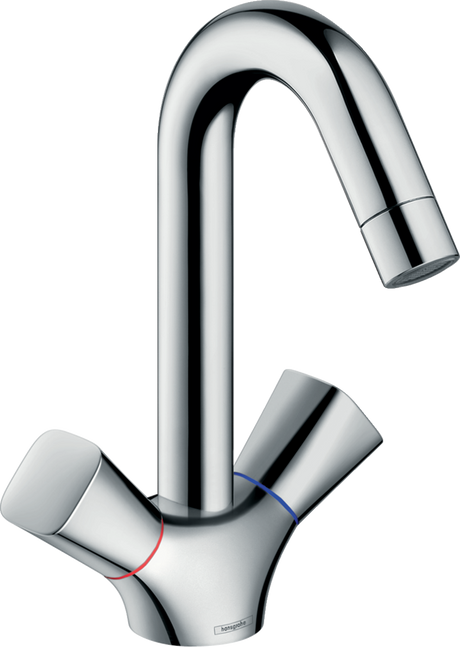 Hansgrohe Logis 2-handle Basin Mixer in chrome with pop-up waste and EcoSmart technology
