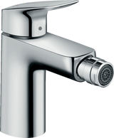 Hansgrohe Logis Single Lever Bidet Mixer in chrome with one-hand operation and pop-up waste set