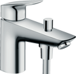 Hansgrohe Logis Single Lever chrome bath and shower mixer with monotrou design for easy installation and high-pressure compatibility