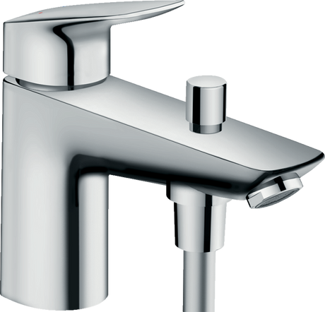Hansgrohe Logis Single Lever chrome bath and shower mixer with monotrou design for easy installation and high-pressure compatibility