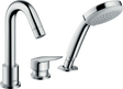 Hansgrohe Logis 3-Hole Rim-Mounted Single Lever Bath Mixer - Chrome - 