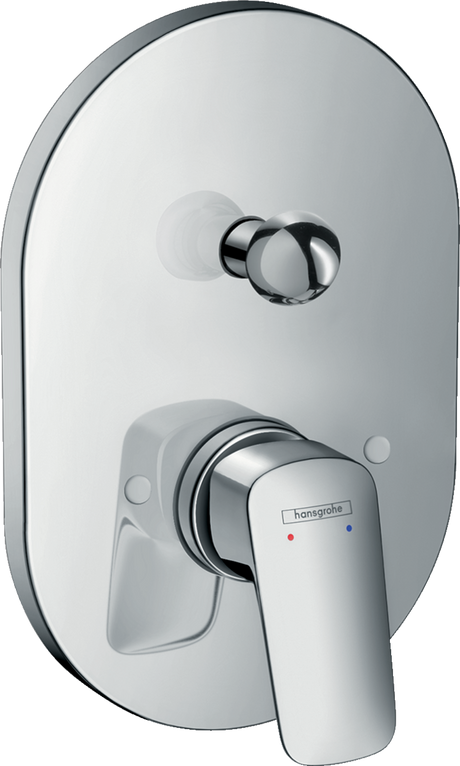 Hansgrohe Logis Single Lever Manual Bath Mixer in chrome with concealed installation and sleek design