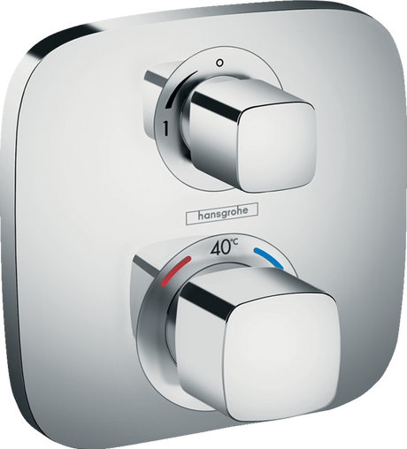 Hansgrohe Ecostat E chrome thermostatic mixer with shut-off valve for concealed single outlet installation