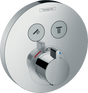 Hansgrohe Showerselect S chrome thermostatic mixer for concealed installation with dual outlet control and temperature adjustment