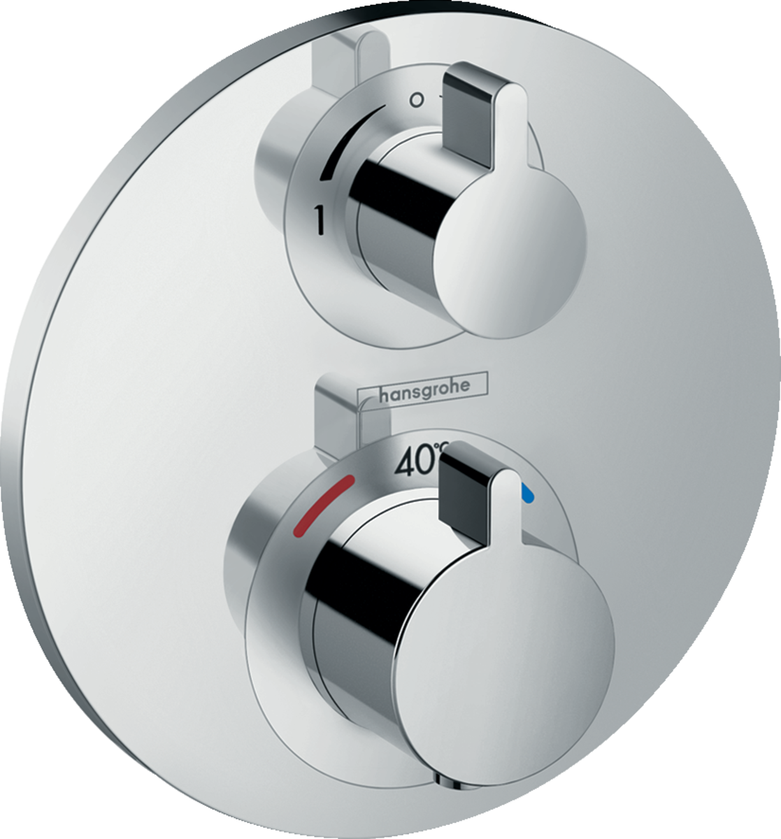 Hansgrohe Ecostat S Thermostatic Mixer For Concealed Installation For 2 Outlets With Shut-off  Diverter Valve - Chrome - 15758000