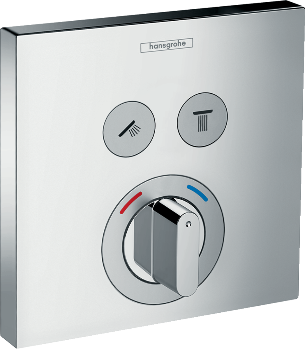 Hansgrohe ShowerSelect Mixer For Concealed Installation For 2 Outlets - Chrome - 15768000