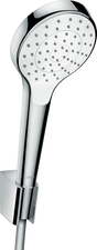 Hansgrohe Croma Select S shower holder set with 110 1jet showerhead, white/chrome finish, and 1600mm flexible shower hose