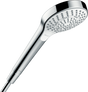 Hansgrohe Croma Select S hand shower with 110mm white and chrome head, three spray modes, and QuickClean technology