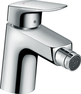 Hansgrohe Logis single lever bidet mixer with chrome finish and metal pop-up waste
