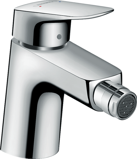 Hansgrohe Logis Single Lever Bidet Mixer in chrome with pop-up waste and eco-friendly technology