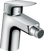 Hansgrohe Logis Single Lever Bidet Mixer in chrome with pop-up waste and eco-friendly technology