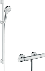 Hansgrohe Croma Select S Shower System 110 Vario With Ecostat Comfort Thermostatic Mixer And Shower Rail 900mm - White/Chrome - 27014400