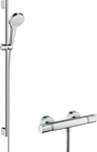Hansgrohe Croma Select S Shower System 110 Vario With Ecostat Comfort Thermostatic Mixer And Shower Rail 900mm - White/Chrome - 27014400