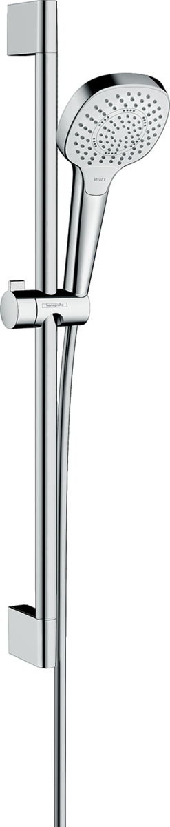 Hansgrohe Croma Select E Shower Set 110 Multi Ecosmart 9 L/min With Shower Rail 650mm - White/Chrome - 26581400