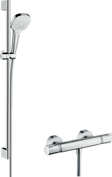 Hansgrohe Croma Select E Shower System 110 Vario With Ecostat Comfort Thermostatic Mixer And Shower Rail 900mm - White/Chrome - 27082400