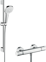 Hansgrohe Croma Select E Shower System 110 Vario With Ecostat Comfort Thermostatic Mixer And Shower Rail 650mm - White/Chrome - 27081400