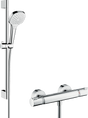 Hansgrohe Croma Select E Shower System 110 Vario With Ecostat Comfort Thermostatic Mixer And Shower Rail 650mm - White/Chrome - 27081400