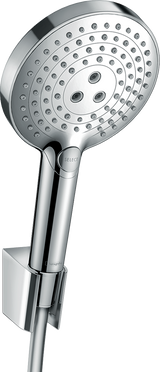 Hansgrohe Raindance Select S chrome shower holder set with 3-jet hand shower and 1600mm hose