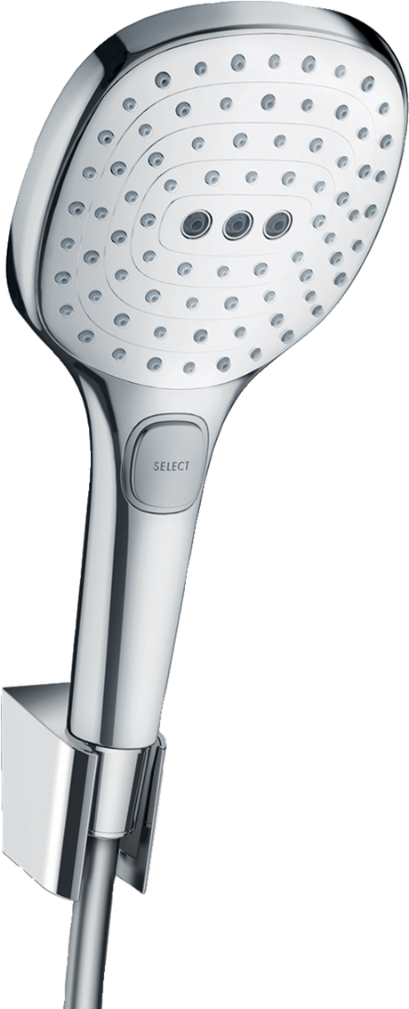 Hansgrohe Raindance Select E Shower Holder Set 120 3jet With Shower Hose 1600mm - White/Chrome - 26720400