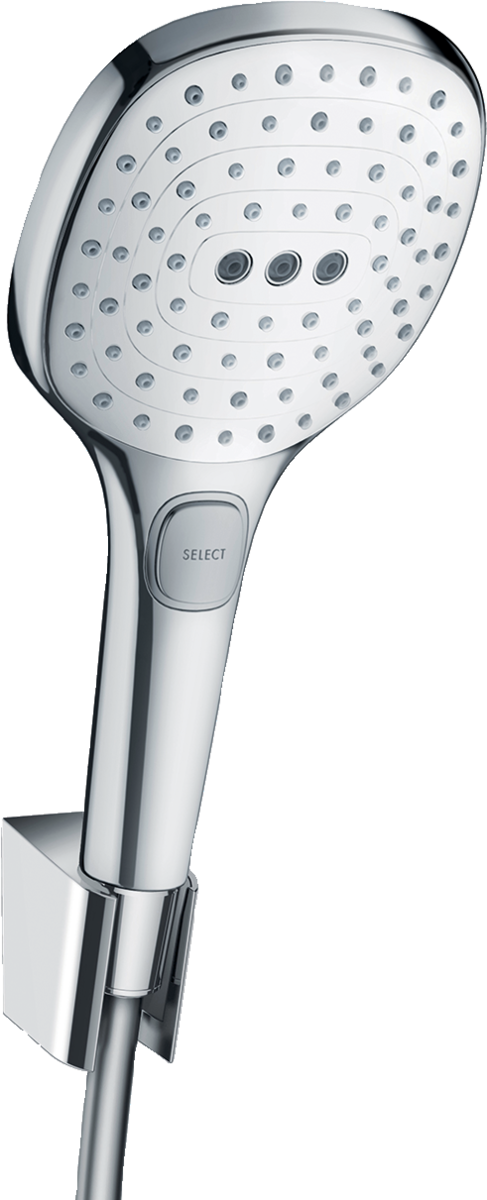 Hansgrohe Raindance Select E Shower Holder Set 120 3jet With Shower Hose 1600mm - White/Chrome - 26720400