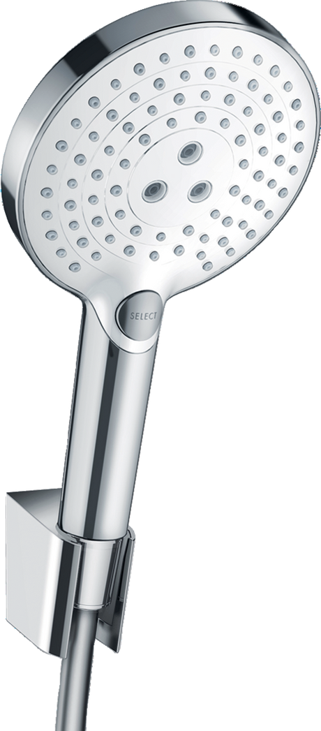 Hansgrohe Raindance Select S Shower Holder Set 120 3jet With Shower Hose 1600mm - White/Chrome - 26721400