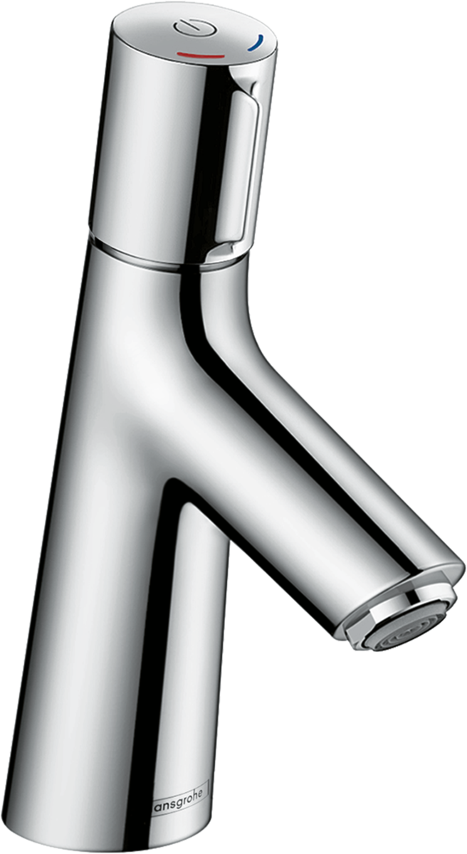 Hansgrohe Talis Select S chrome basin mixer with push-button control and sleek modern design without waste