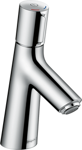 Hansgrohe Talis Select S chrome basin mixer with push-button control and sleek modern design without waste