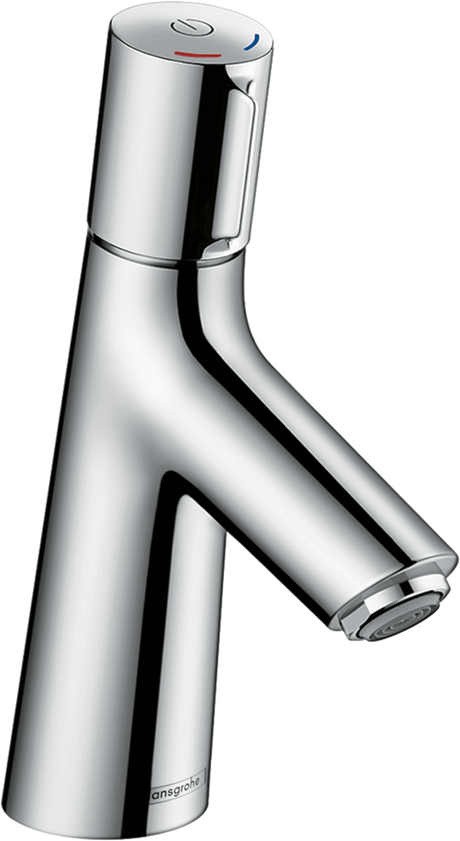 Hansgrohe Talis Select S chrome basin mixer with push-button control and sleek modern design without waste