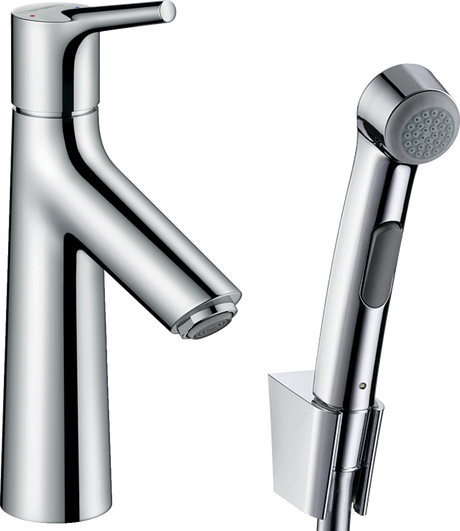 Hansgrohe Talis S chrome single lever basin mixer with bidet spray and 1600 mm shower hose