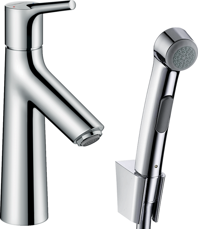 Hansgrohe Talis S chrome single lever basin mixer with bidet spray and 1600 mm shower hose