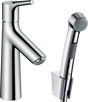 Hansgrohe Talis S chrome single lever basin mixer with bidet spray and 1600 mm shower hose