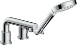 Hansgrohe Talis S chrome 3-hole rim-mounted bath mixer with single lever and handheld showerhead