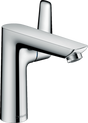 Hansgrohe Talis E chrome single lever basin mixer with sleek modern design and extended spout reach