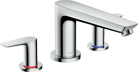 Hansgrohe Talis E chrome 3-hole rim-mounted bath mixer with lever handles and QuickClean technology