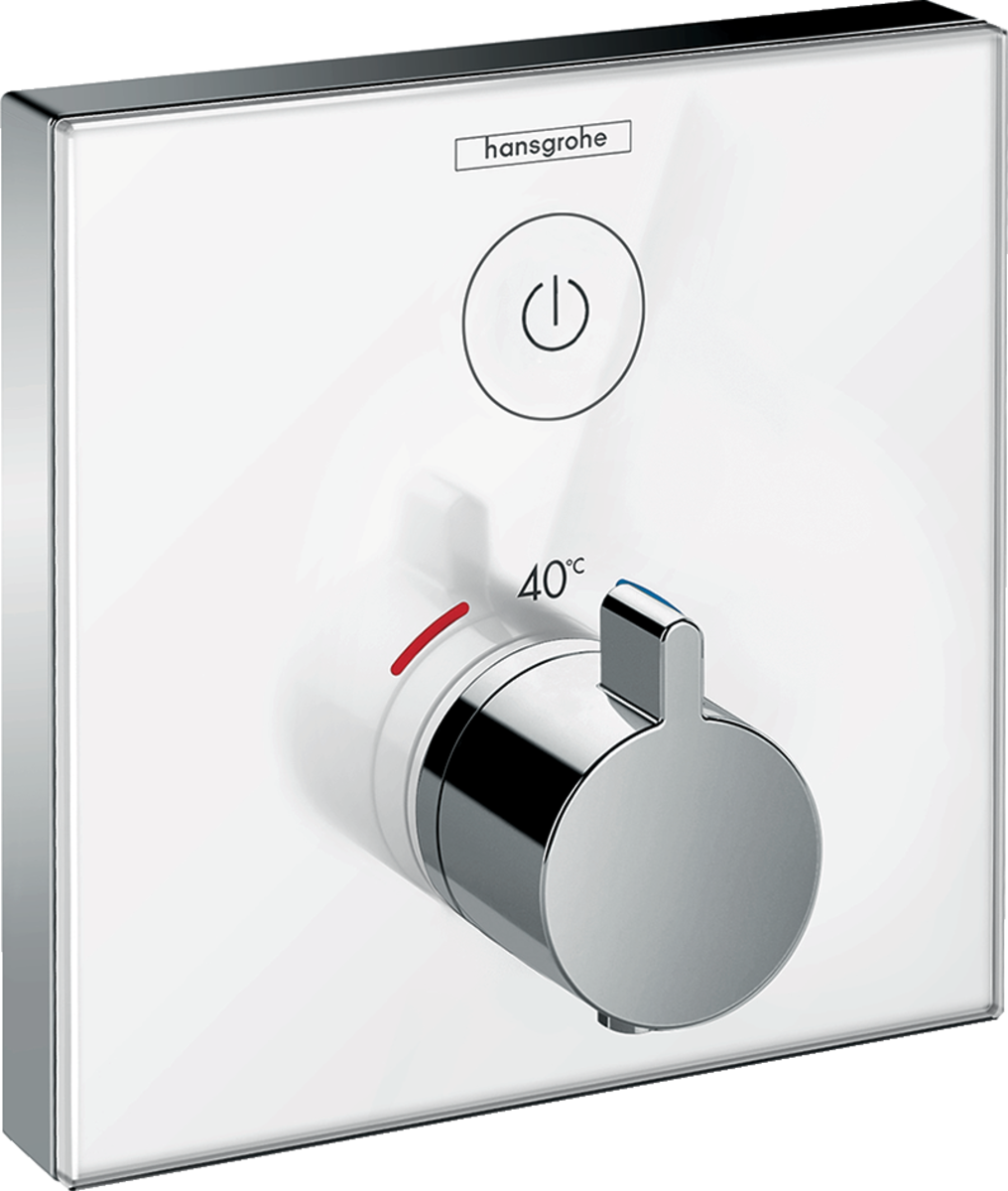 Hansgrohe ShowerSelect Glass Thermostatic Mixer For Concealed Installation For 1 Outlet - Chrome - 15737400
