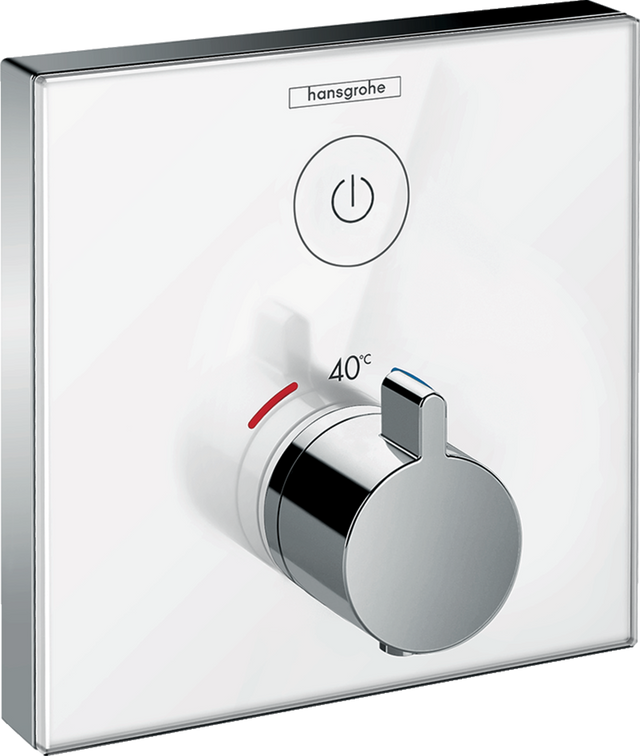 Hansgrohe ShowerSelect Glass Thermostatic Mixer For Concealed Installation For 1 Outlet - Chrome - 15737400