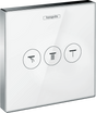 Hansgrohe ShowerSelect Glass Valve For Concealed Installation For 3 Outlets - White/Chrome - 15736400