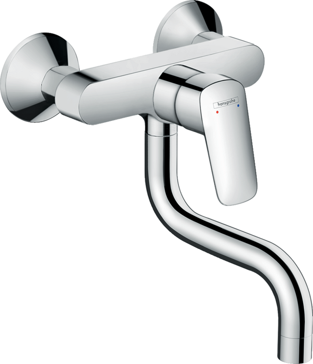 Hansgrohe Logis M31 Single Lever Kitchen Mixer Wall-mounted Single Spray Mode - Chrome - 71836000