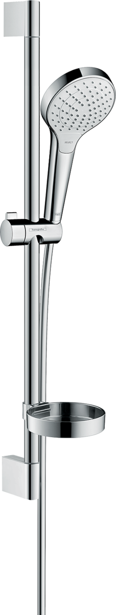 Hansgrohe Croma Select S Shower Set 110 Vario With Shower Rail 650mm And Soap Dish - White/Chrome - 26566400
