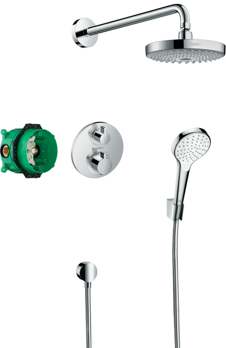 Hansgrohe Croma Select S Shower System With Ecostat S Thermostatic Mixer For Concealed Installation - Chrome - 27295000
