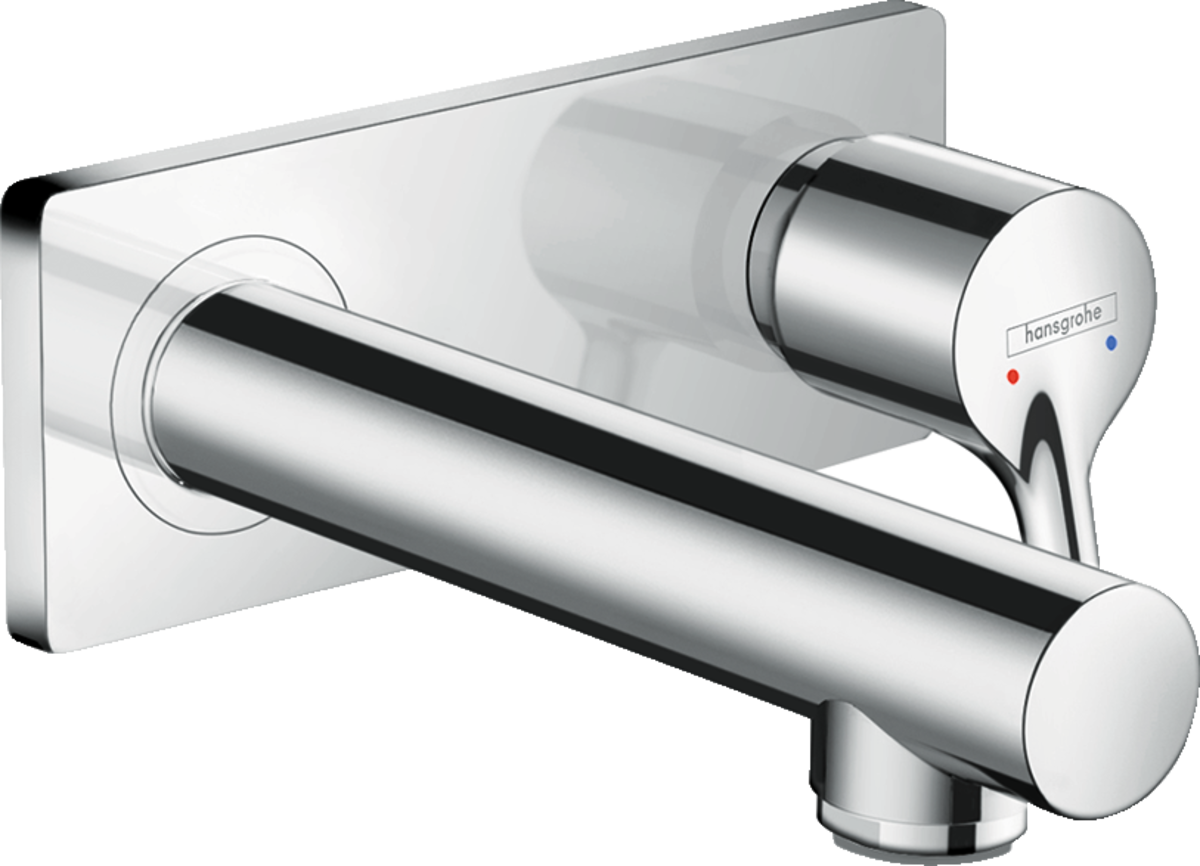 hansgrohe Talis S chrome single lever basin mixer with 165mm spout and concealed wall installation