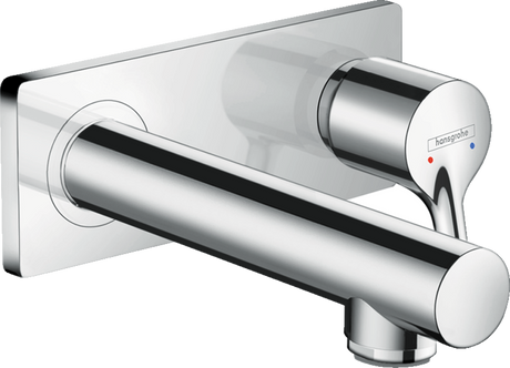 hansgrohe Talis S chrome single lever basin mixer with 165mm spout and concealed wall installation