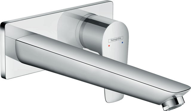 Hansgrohe Talis E chrome single lever basin mixer with concealed installation and extended 225mm spout