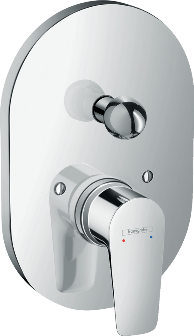 Hansgrohe Talis E chrome single lever manual bath mixer with concealed installation and EcoSmart technology