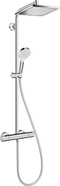 Hansgrohe Crometta E Showerpipe 240 1jet EcoSmart With Thermostatic Shower Mixer - Chrome - 27281000