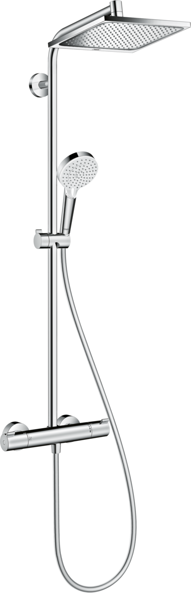Hansgrohe Crometta E Showerpipe 240 1jet With Thermostatic Shower Mixer - Chrome - 27271000