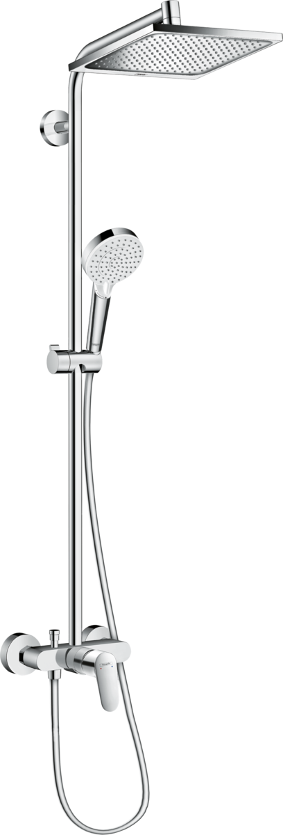 Hansgrohe Crometta E Showerpipe 240 1jet with Manual Shower Mixer - Chrome - 27284000
