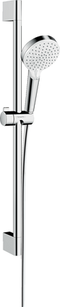 Hansgrohe Crometta Shower Set 100 Vario Ecosmart 9 L/min With Shower Rail 650 - White/Chrome - 26534400