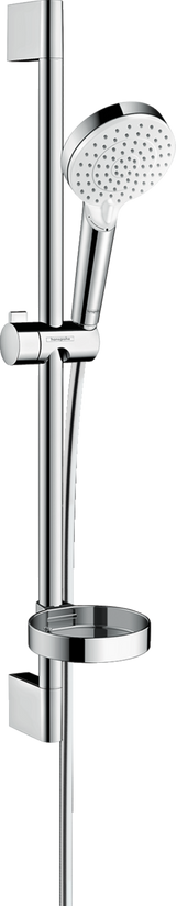 Hansgrohe Crometta Shower Set 100 Vario With Shower Rail 650mm And Soap Dish - White/Chrome - 26553400